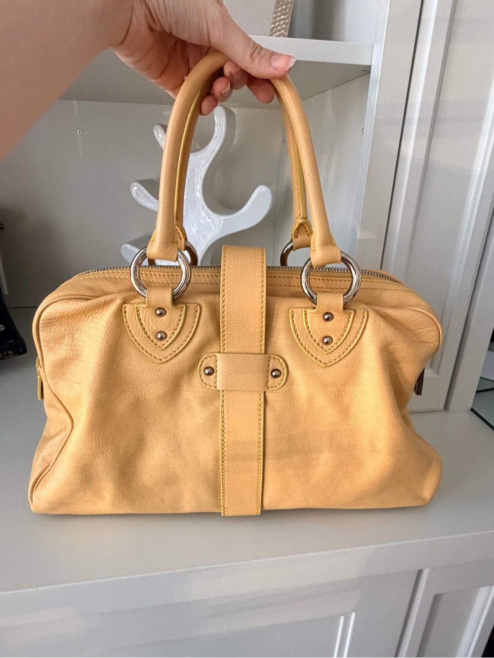 Y2K Vintage 2000’S MARC JACOBS Venetia Light Yellow Leather Purse Bag Made Italy - Picture 14 of 16